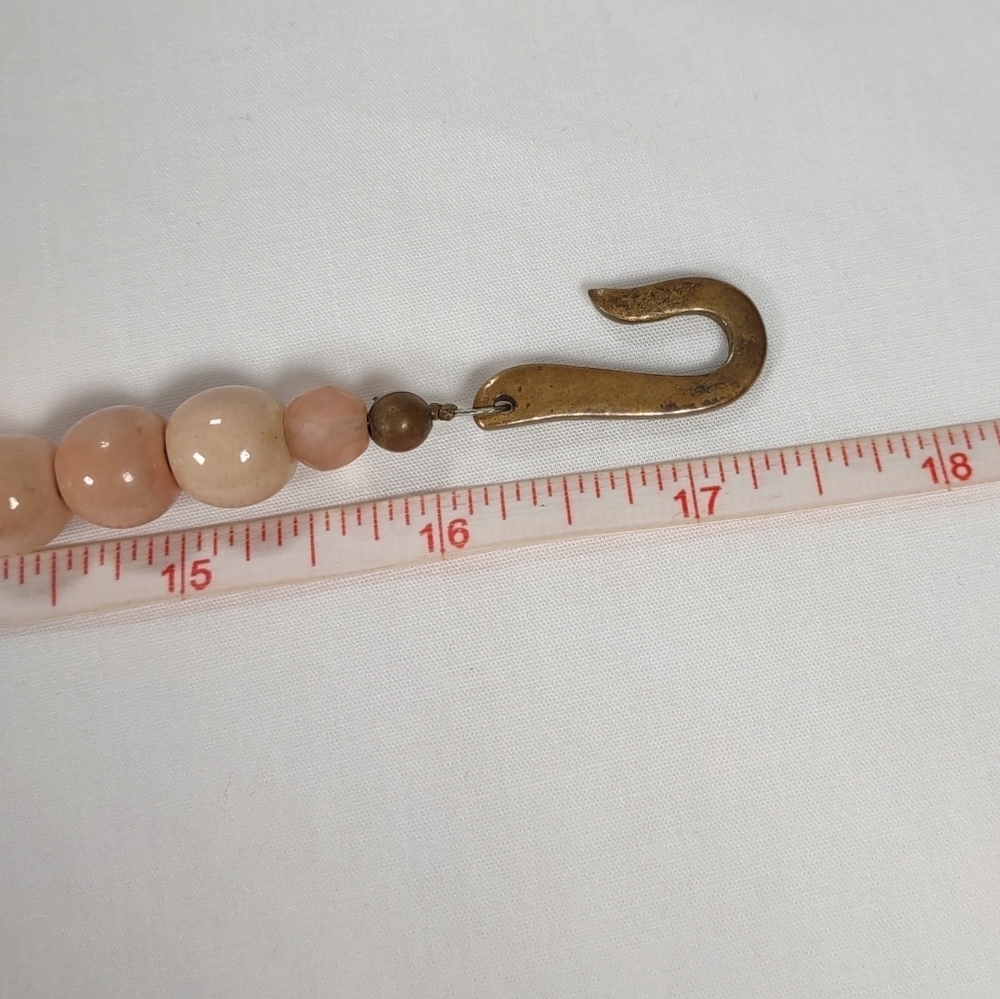 Vintage Glazed Ceramic Beaded Graduated Statement Choker 17 1/2" - Picture 11 of 11